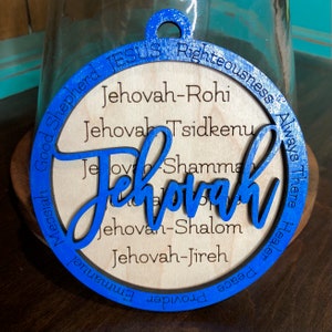 Jehovah, Names of God, Ornament SVG, Glowforge Ready, Digital File, Christmas Ornament, Christian Ornament image 2