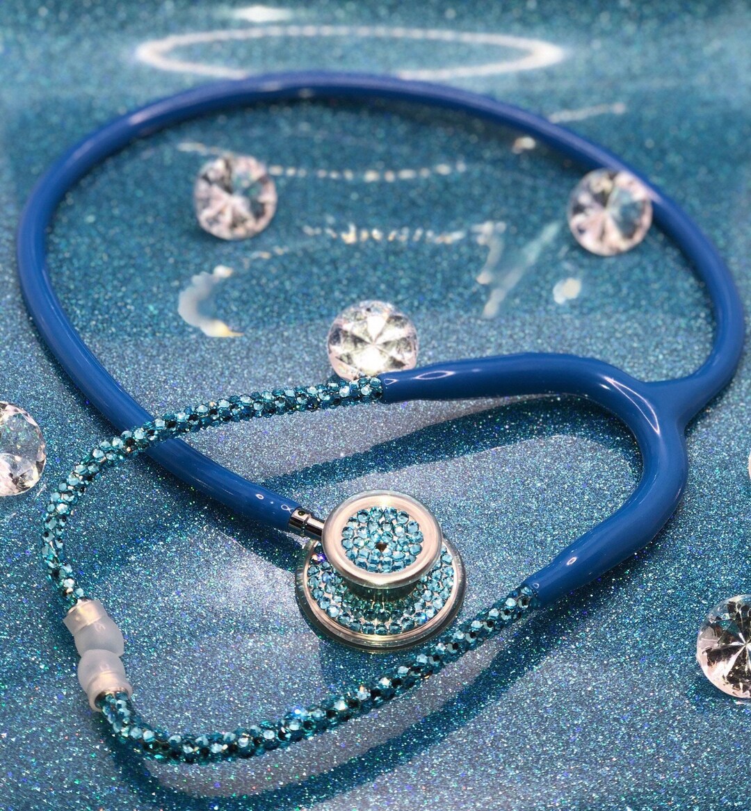 Blue Rhinestone Stethoscope Bling Rhinestone Stethoscope Etsy