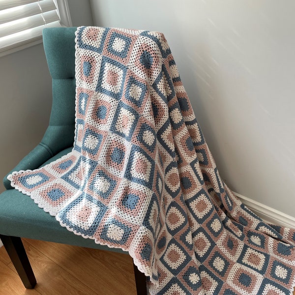 Crochet Baby Blanket Baby Shower Gift Baptism Baby Nursery Cotton Throw for Boy and Girl Crochet Lace Blanket