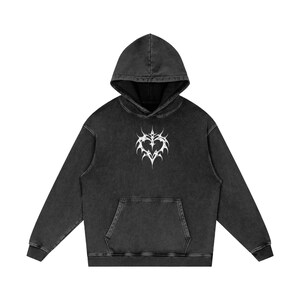 Grafische hoodie ruggengraat cybersigilisme, grunge-stijl, hoodie bandstijl - sneeuwgewassen losse katoenen hoodie Cadeau voor haar afbeelding 3