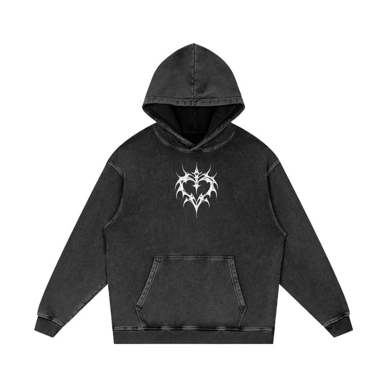 Grafische hoodie ruggengraat cybersigilisme, grunge-stijl, hoodie bandstijl - sneeuwgewassen losse katoenen hoodie Cadeau voor haar afbeelding 3