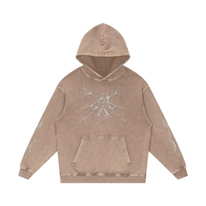 Cybersigilism, Graphic Hoodie, Grunge Style, Band Style Hoodie - Snow Washed Loose Cotton Hoodie Gift For Her image 7