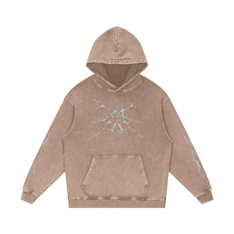 Cybersigilism, Graphic Hoodie, Grunge Style, Band Style Hoodie - Snow Washed Loose Cotton Hoodie Gift For Her image 7
