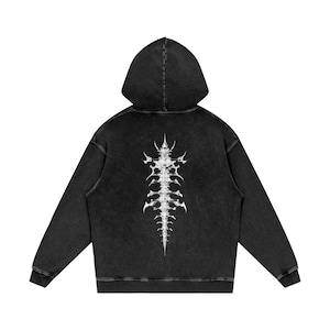 Grafische hoodie ruggengraat cybersigilisme, grunge-stijl, hoodie bandstijl - sneeuwgewassen losse katoenen hoodie Cadeau voor haar afbeelding 4