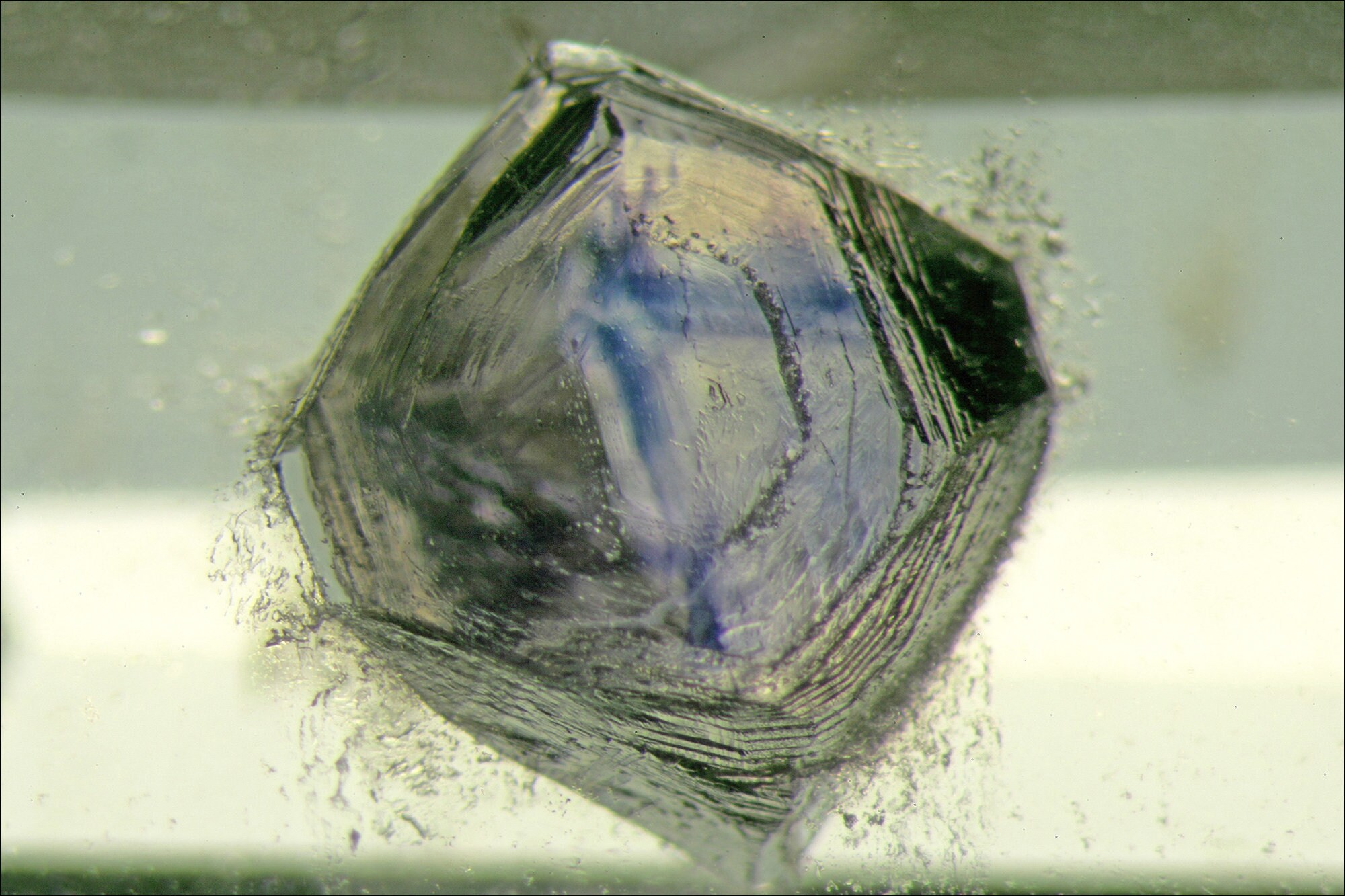 Quartz avec Cristal de Fluorine Photomicrographie