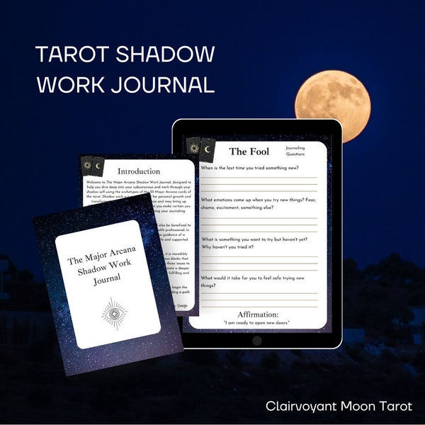 Tarot Shadow Work Journal Printable - Over 80+ Prompts - Uncover Your Subconscious Blocks while Learning the Major Arcana of the Tarot