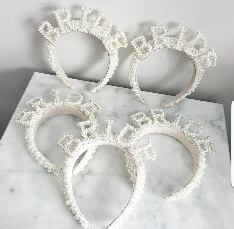 Bride clutch bag & headband hen do set/Bridal headband/Pearl headband/White clutch/Personalised clutch/Brides bag/Hen do bag/Honeymoon bag Headband only