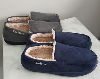 Mens personalised slippers/Daddy slippers/Gifts for him/Dad Birthday/Fathers day gift/Dad slippers/House shoes/Grandad gift/Moccasin