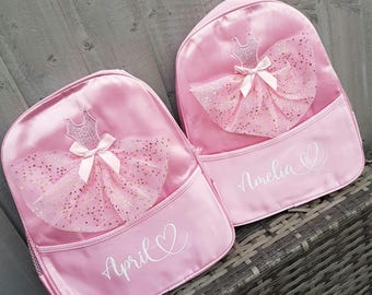 Girls backpack/Dance bag/Nursery bag/Children's bag/Personalised bag/Ballet bag/Baby bag/Girls bag/Toddler bag/Pink bag/Tutu bag
