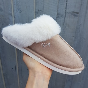 Personalised women's mule closed toe slippers/Mother's Day gift/Personalised gifts/Birthday gift/Gifts for her/Gifts for Mum/Gifts for Nan