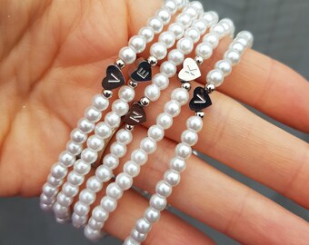 Initial bracelet/Bridesmaids bracelet/Bridesmaid gifts/Gifts for her/Mothers day gift/Silver bracelet/Bridal party gifts/Wedding