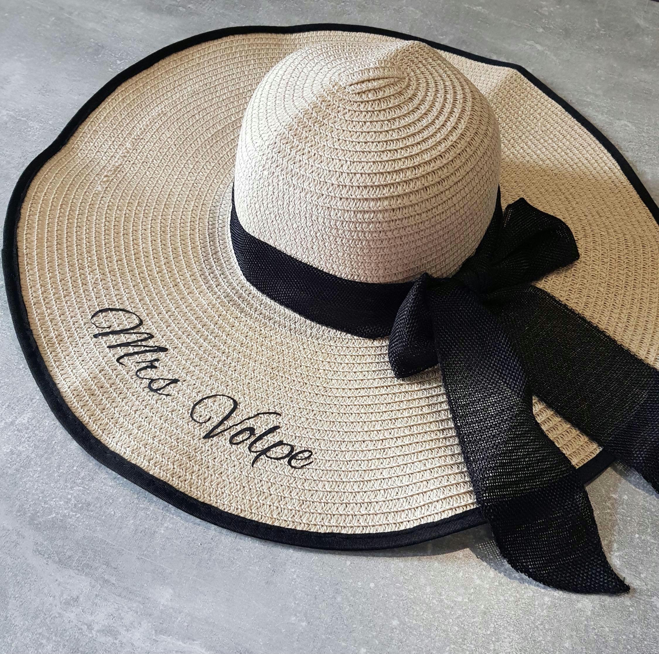 Mrs. straw hat Personalized Honeymoon Beach Hat - Mrs. Floppy Hat – King Of  main image 3