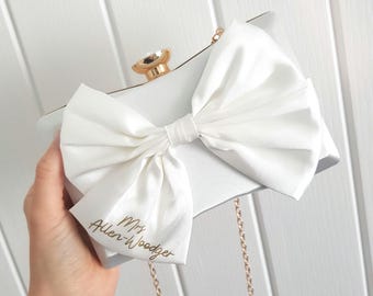 Bridal bag/Bride bag/Hen do bag/Wedding bag/Wedding day bag/White bag/Personalised Bride bag/Mrs bag/Honeymoon