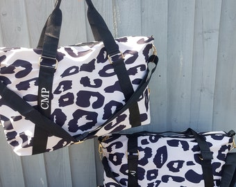 Personalised duffle bag/Weekend bag/Overnight bag/Dance bag/Gymnastics bag/Overnight bag/Holdall/Travel bag/Leopard print/Leopard print bag