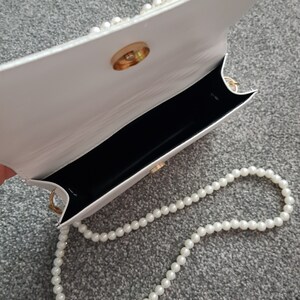 Bride clutch bag & headband hen do set/Bridal headband/Pearl headband/White clutch/Personalised clutch/Brides bag/Hen do bag/Honeymoon bag image 6