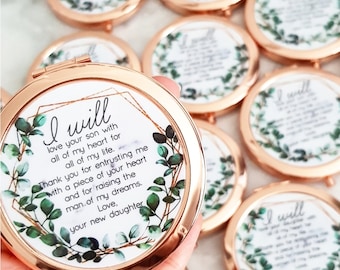 Mother of the Bride gift compact mirror/Mother of the Groom gift/Bridal party gifts/Wedding gifts/Thank you gift/