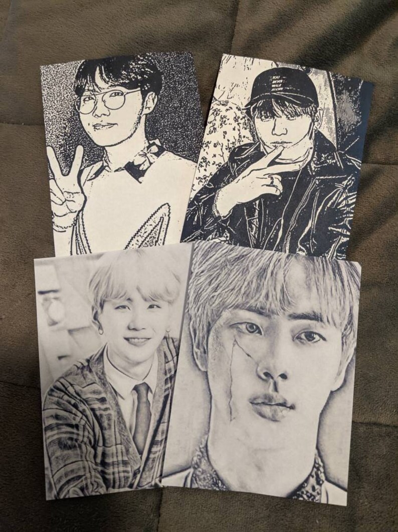 BTS KPOP Coloring Pages set of 5 - Etsy