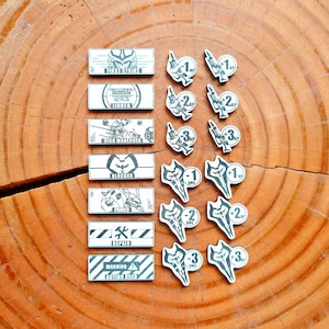 Gundam Zeon TCG Tokens | Attack, Damage, Hit Point & Ability Tokens | Board Game Markers Accessories for Mecha, Sci-Fi Tabletop Play | Gift