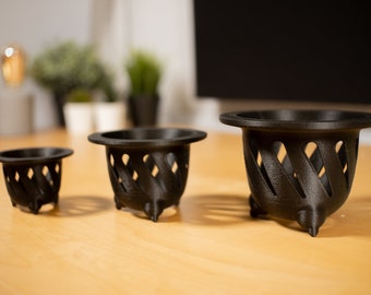 Furan Neofinetia Orchid Pot Drainage Holes | Aerated | 3D Printed Carbon Fiber | Indoor Planter | Ornamental Flowerpot | Gift for | 3 Sizes