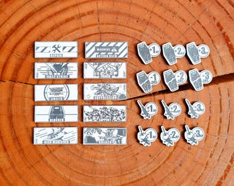 Segnalini Gundam TCG / Segnalini Attacco, Danno, Punti Ferita e Abilità / Segnalini per Giochi da Tavolo Accessori per Mecha, Giochi da Tavolo di Fantascienza / Regalo per
