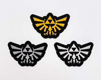 Toppa ricamata con stemma reale di Zelda / Toppa con stemma alato di Hyrule / Toppa decorativa in denim per giacca e zaino / Emblema del gioco fantasy / Cosplay / Regalo per