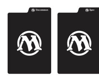 Divisori per carte rarità con linguetta incisa Premium Magic the Gathering (MTG) / Linguette sul lato destro / Nero Bianco / Acrilico / Set di 4 / Miglior regalo per