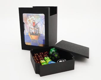 Pudełko na karty do gry kolekcjonerskiej Premium | Przechowywanie żetonów, kostek i żetonów z magnetycznym wieczkiem | Etui do przechowywania kart TCG | Wielofunkcyjny organizer na prezent