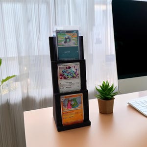 Espositore da stadio Toploader con supporto magnetico con peso / Gioco di carte collezionabili TCG / Scaffale espositivo / Vetrina / MTG / Pokemon / Sport / Alta qualità