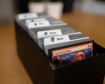 Divisori verticali per carte con linguette incise di alta qualità per Magic the Gathering (MTG) / Nero Bianco / Acrilico / Set di 7 / Ottimo regalo per / Accessori di gioco