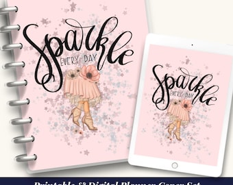 Sparkle Every Day planneromslagen, afdrukbare voorbladen, afdrukbare notebookomslag, tijdschriftomslag, omslag digitale planner, afdrukbare planners