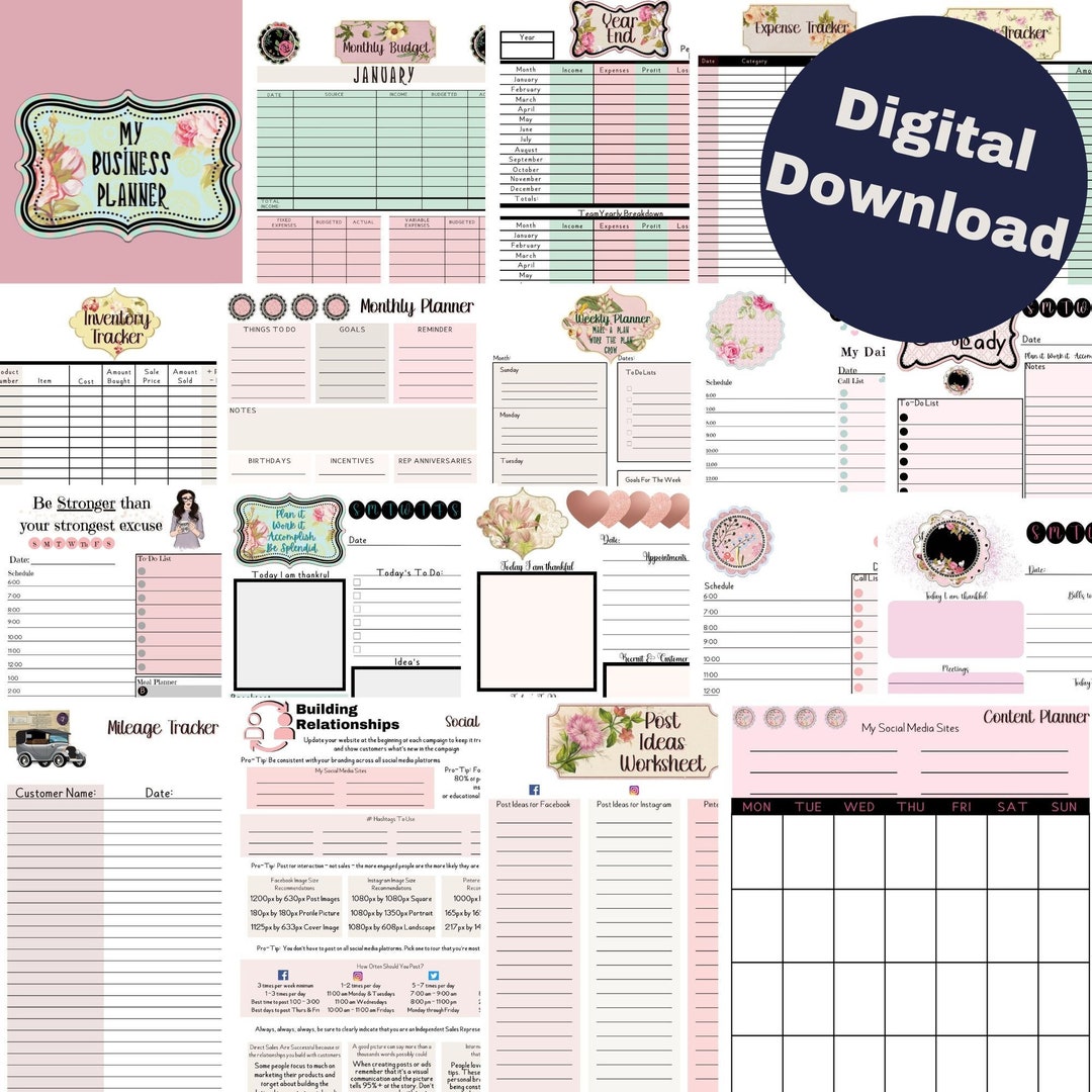 My Business Direct Sales Printable Yearly Business Planner, MLM ...