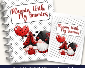Plannin 'With My Gnomies druckbare Planer-Cover, druckbare Deckblätter, druckbare Notebook-Cover, Journal-Cover, digitaler Planer-Cover