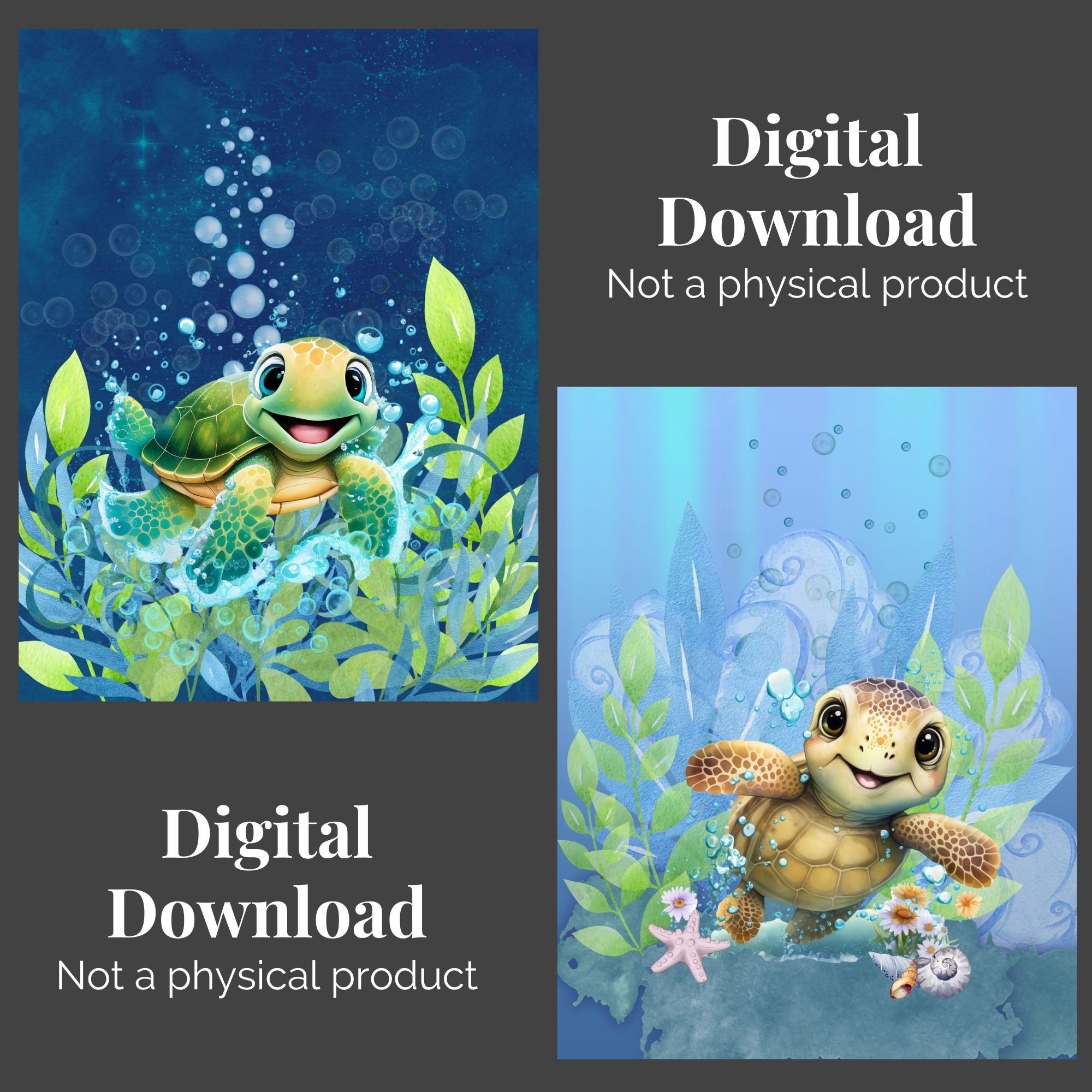 Happy Sea Turtles Printable Planner Dividers, Monthly Dividers ...