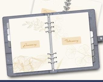 Golden Whispers Printable Planner Dividers, Monthly Dividers, Printable Cover Pages, Monthly Cover Sheets, Journal Dividers, Digital Divider