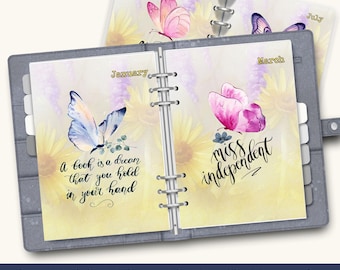 Butterfly Printable Planner Dividers, Monthly Dividers, Printable Cover Pages, Monthly Cover Sheets, Journal Dividers, Planner Dashboards