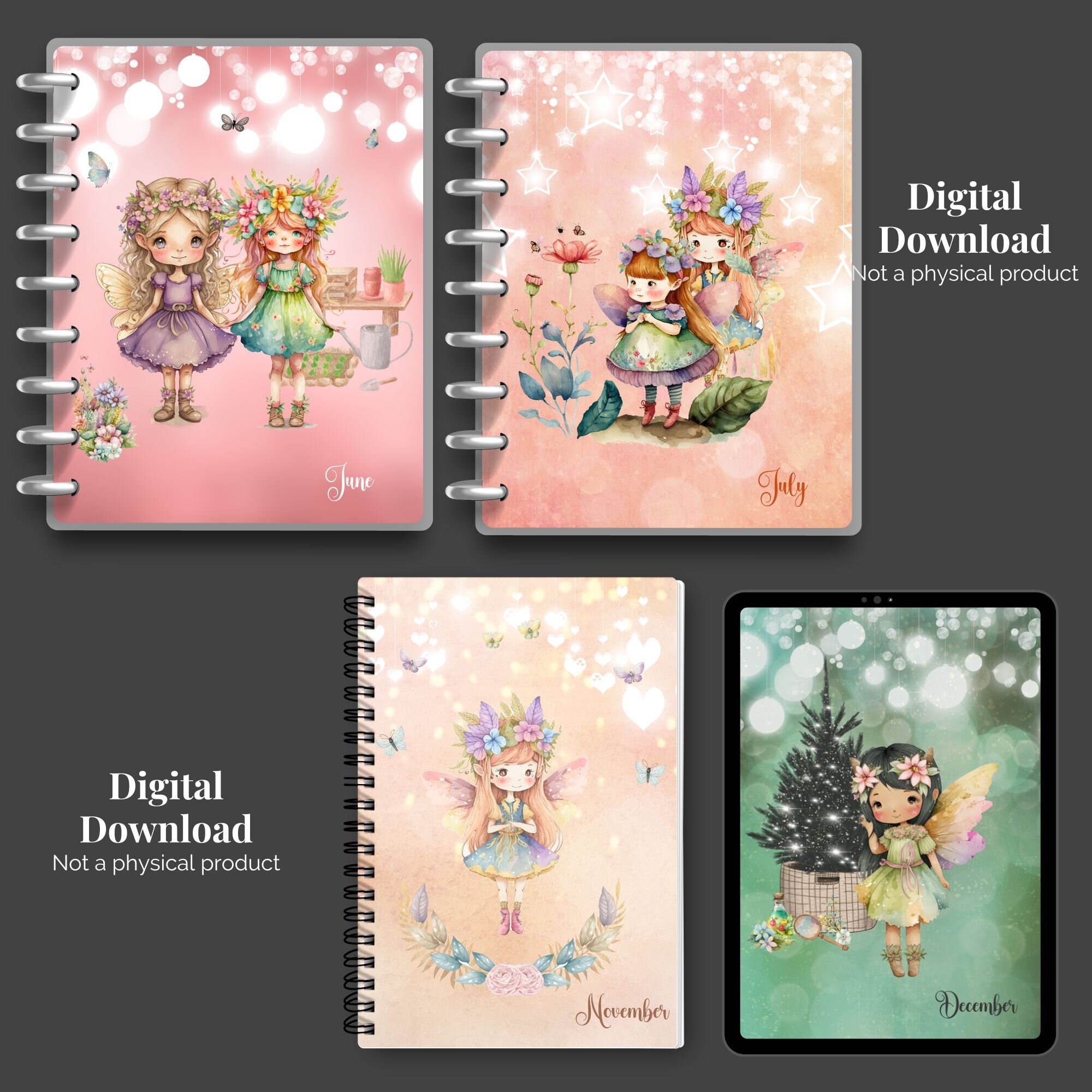 Sweet Fairies Printable Planner Dividers, Monthly Dividers, Printable ...