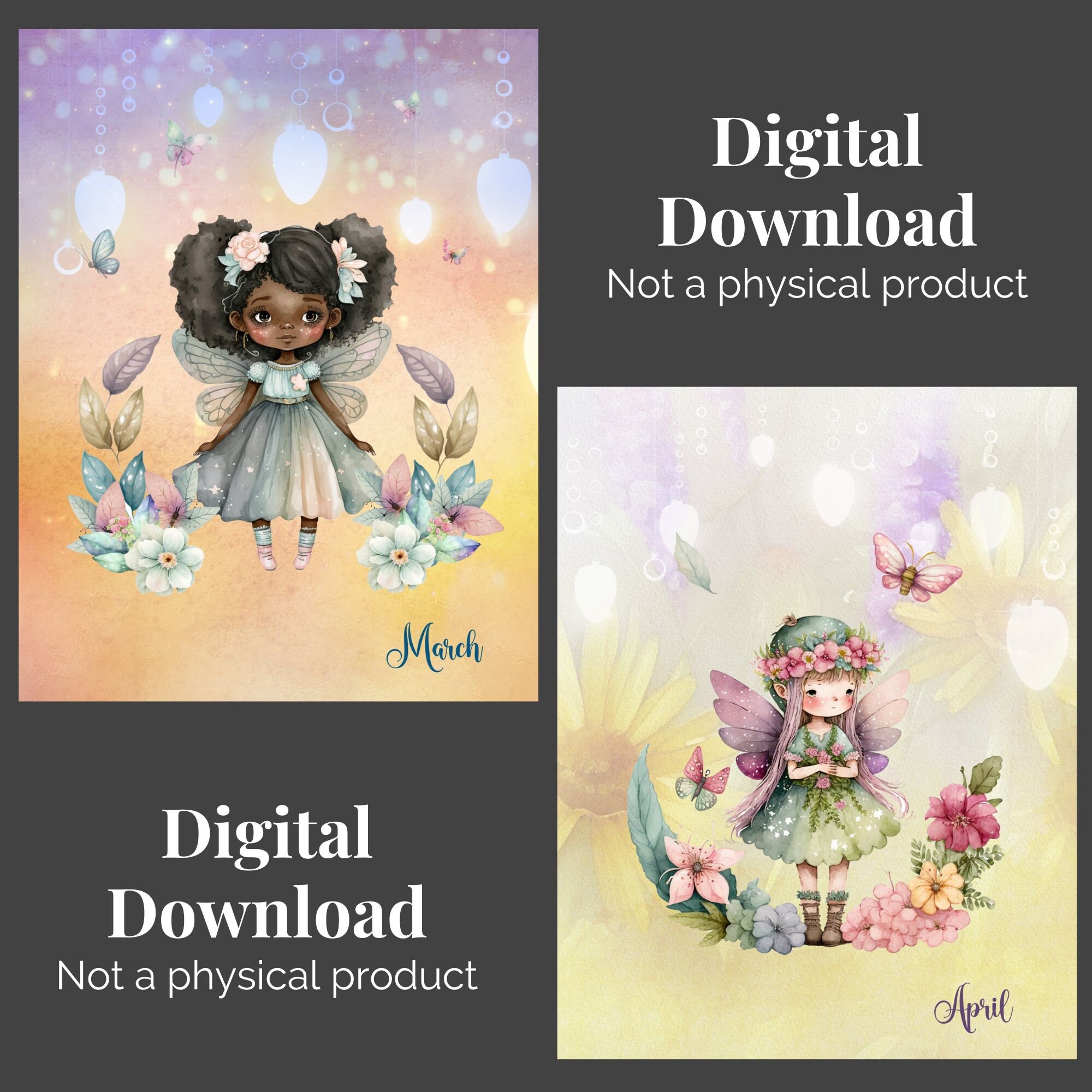 Sweet Fairies Printable Planner Dividers, Monthly Dividers, Printable ...