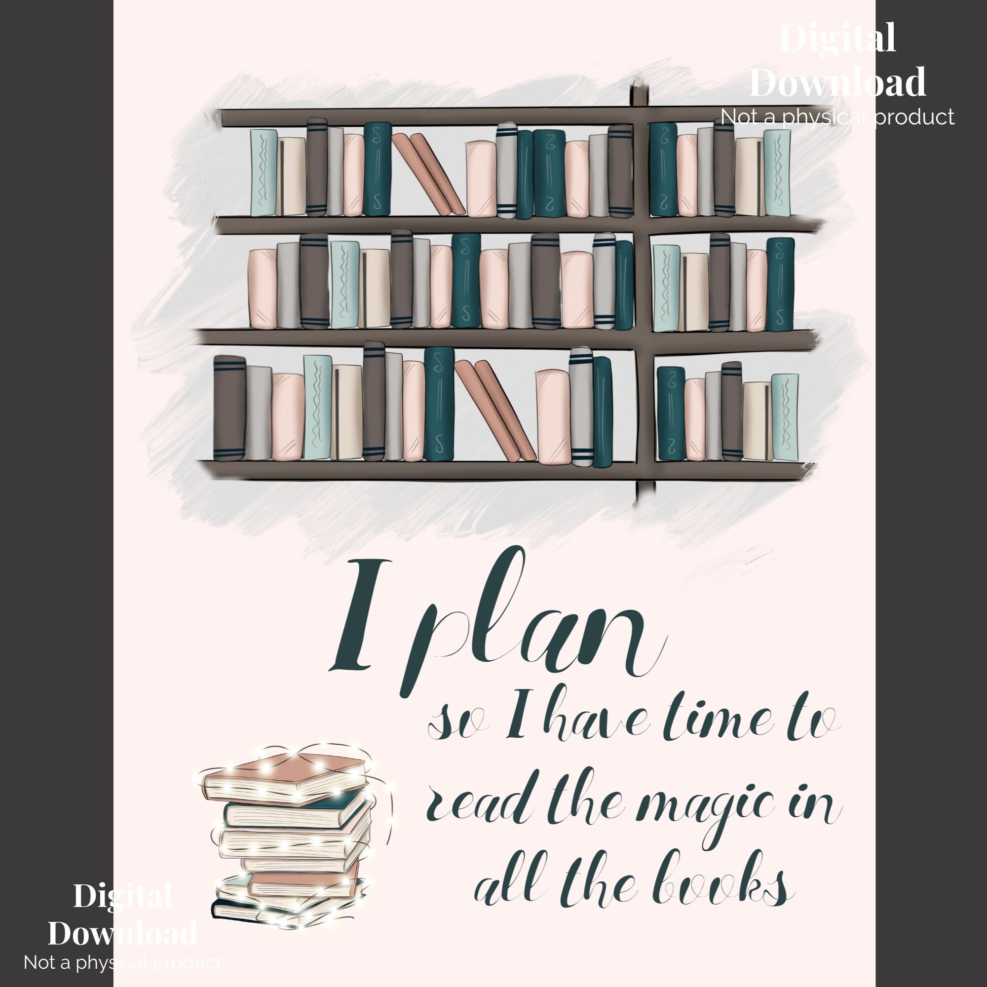 Pink Book Lovers Printable Planner Covers, Printable Cover Pages ...