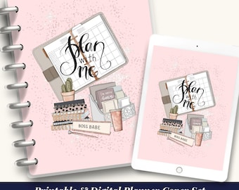 Boss Babe Planer Covers, druckbare Deckblätter, druckbare Notebook Cover, Journal Cover, Digitaler Planer, druckbare Planer