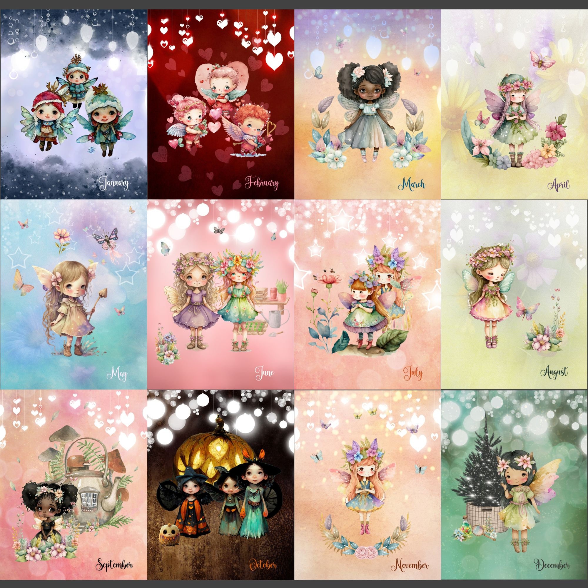 Sweet Fairies Printable Planner Dividers, Monthly Dividers, Printable ...