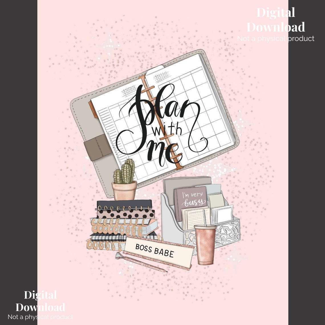 Boss Babe Planner Covers, Printable Cover Pages, Printable Notebook ...