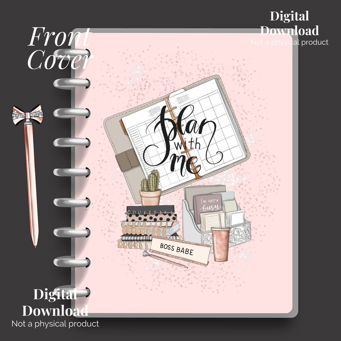Boss Babe Planner Covers, Printable Cover Pages, Printable Notebook ...