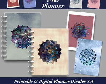 Mandala Zen A5 Printable Cover Pages, Printable Dividers, Digital Planners, Binder Planner, Binder Dividers, Monthly Planner Dividers, A5