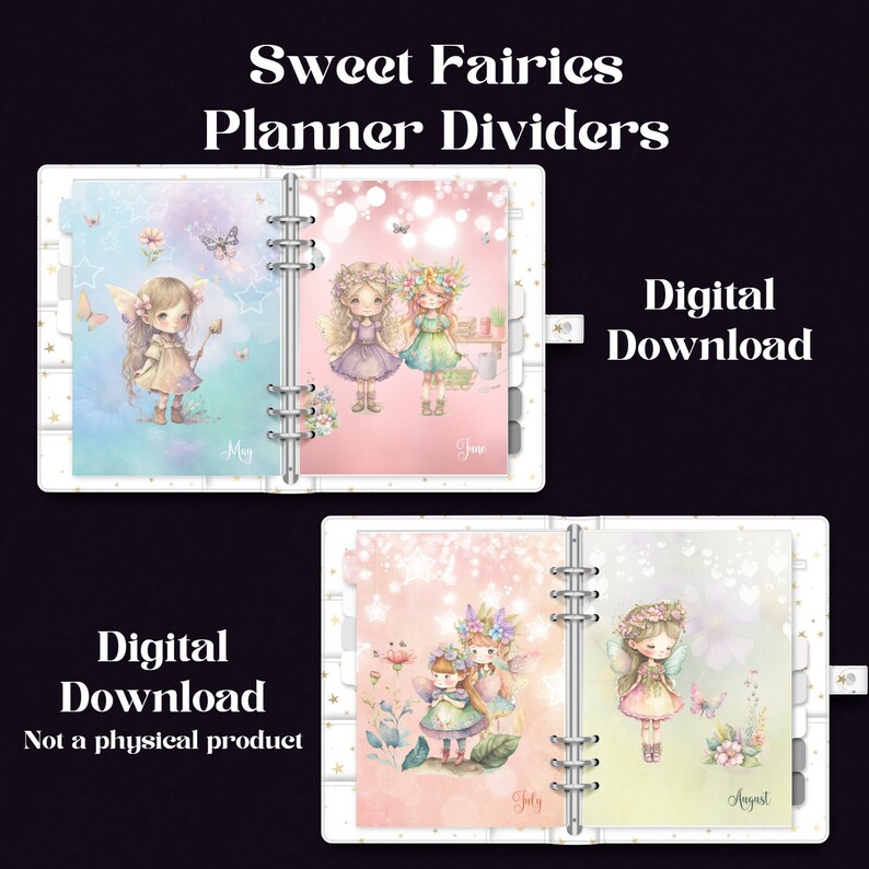 Sweet Fairies Printable Planner Dividers Monthly Dividers - Etsy