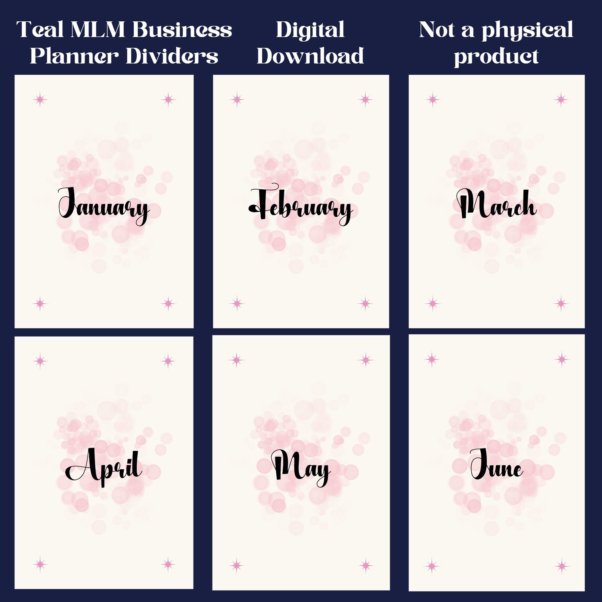 Pink MLM Small Business Printable Planner Dividers, Binder Dividers ...