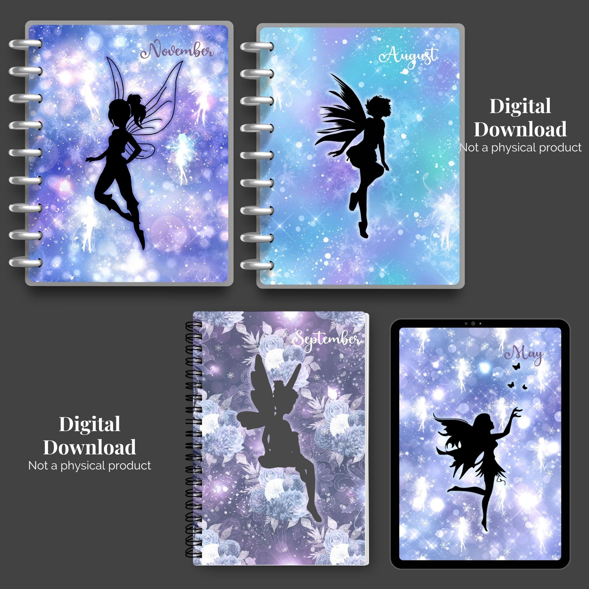 Fairies Printable Planner Dividers, Monthly Dividers, Printable Cover ...