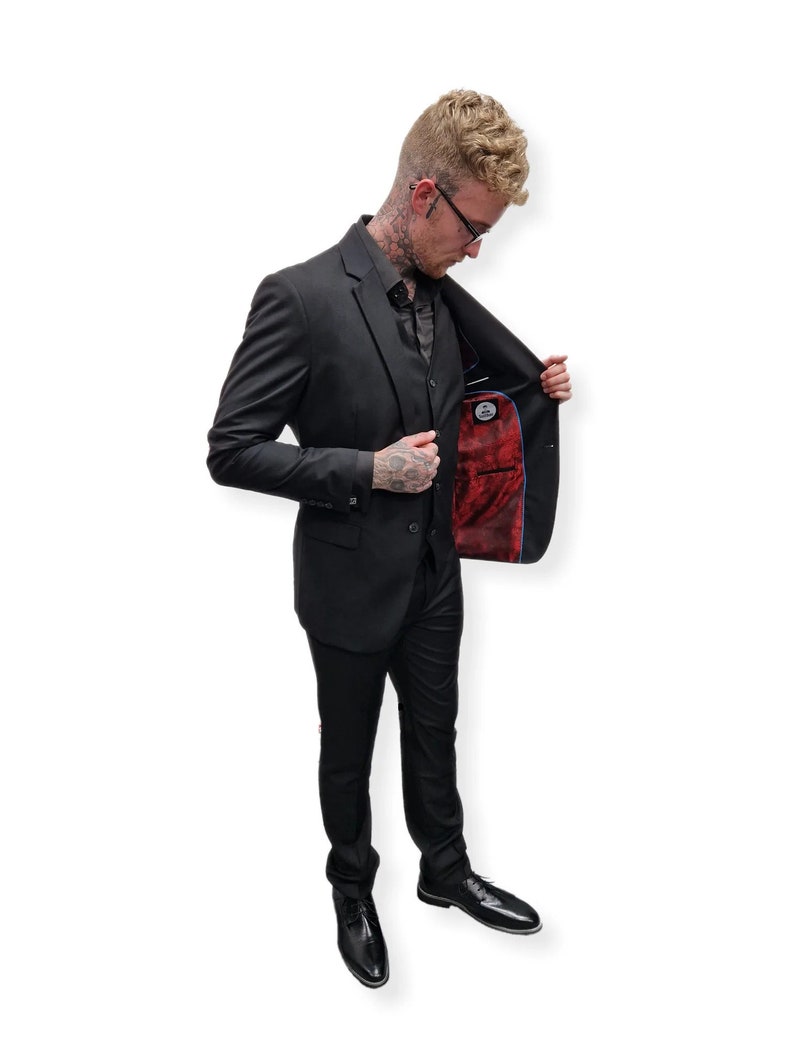 Black 3 Piece Men Suit Wedding Suit Groom Wear Suit 3 Piece Suit
