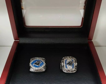 Carolina Panthers - NFC Championship 2 Ring Set With Wooden Display Box. Newton Delhomme