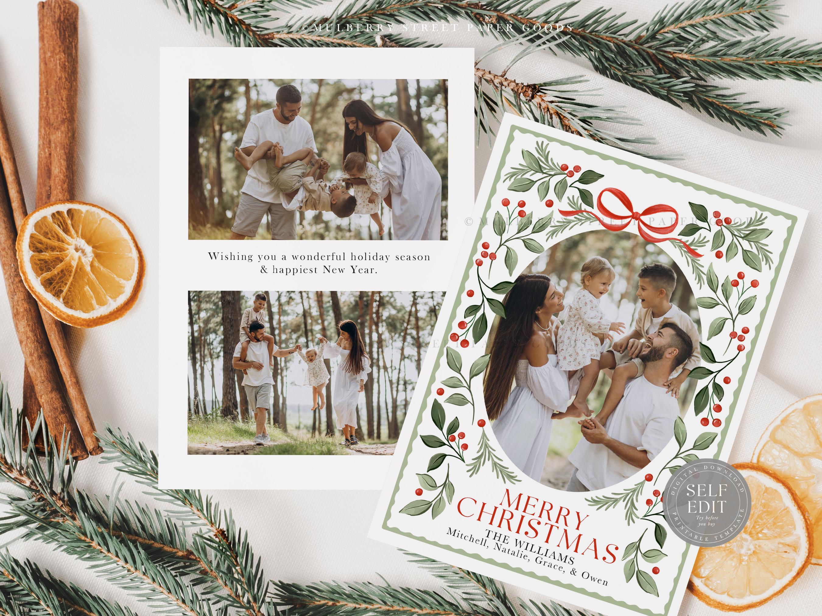Editable Christmas Card Printable Digital Download Personalized Holiday ...
