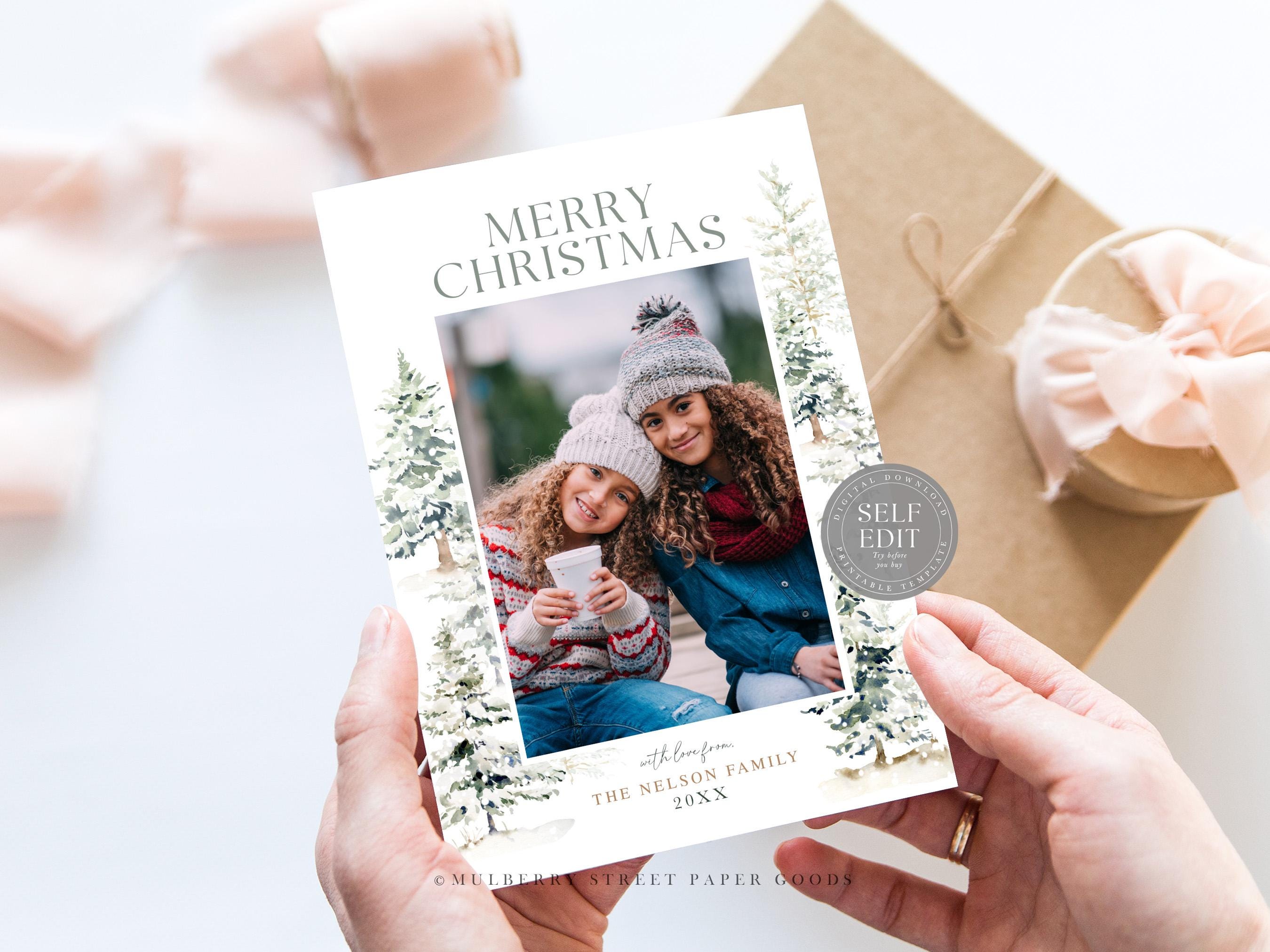 Editable Christmas Card Printable Digital Download Custom Holiday Photo ...